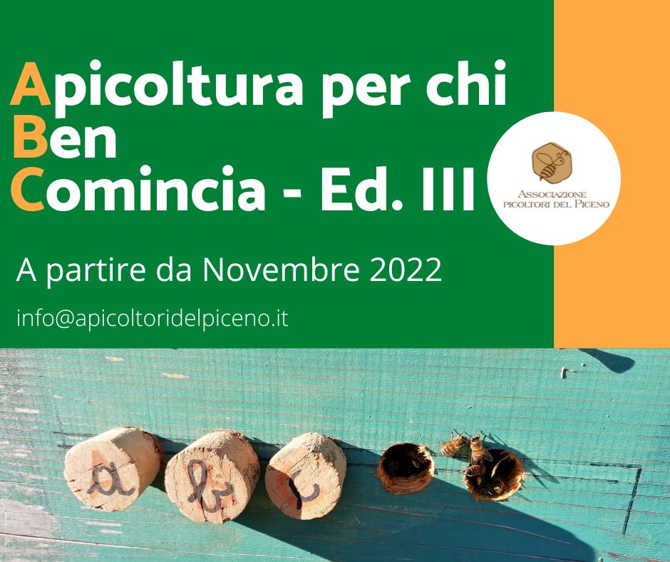 Riparte il corso 	ABC: Apicoltura per chi Ben Comincia – Terza Edizione